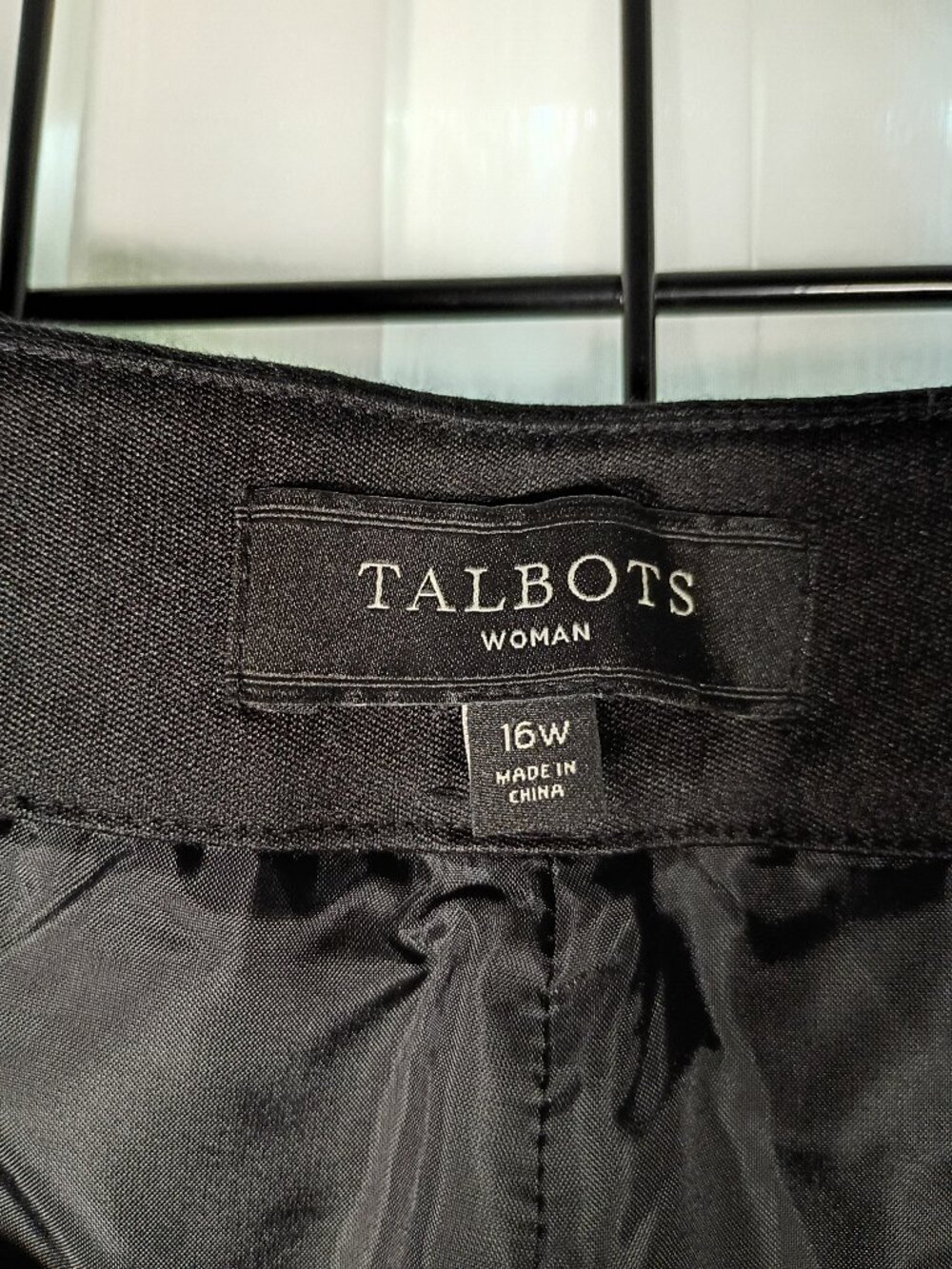 Talbots Classic Black Dress Pants Cotton and Silk Blend Size 16W